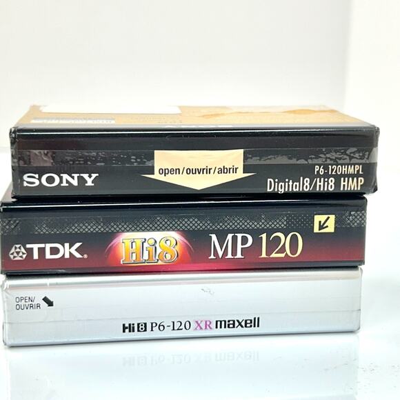 Lot of 3 Hi8 Digital8 Cassette Tapes Blank Video Cassette Sony/TDK/Maxell NEW - Picture 5 of 13